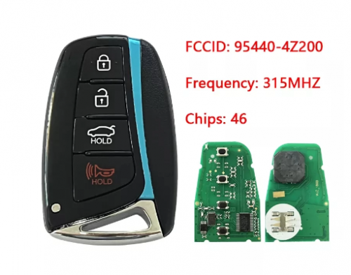 4 Button Smart Key For 2013-2018 Hyundai Santa Fe Hatch FCCID 95440-4Z200 SY5DMFNA04 ID46 PCF7952 Chip