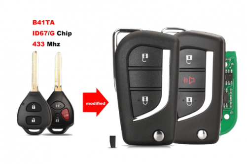 2/3 Buttons Remote Car Key Control For Toyota prius 2 hilux etios vios yaris corolla FCCID：B41TA ID67/G Chip 433 Mhz