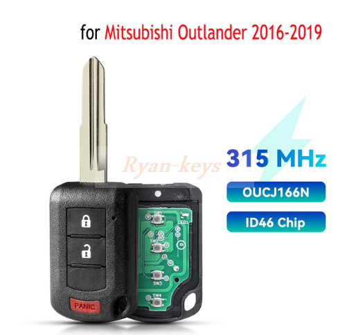 3/4 Buttons Smart Remote Key Fob OUCJ166N 315Mhz ID46 Chip For ...