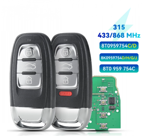 Smart Keyless Remote Car Key Fob For Audi Q5 A4L A5 A6 A7 A8 RS4 S4 S5 8T0959754D 8T0959754C 8K0959754G 8K0959754D/H