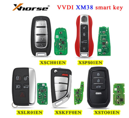 5pcs/lot Xhorse XSPS01EN XSLR01EN  XSCH01EN  Smart Remote Key XM38 Chrysler  Porsche 4 Buttons Land Rover 5 Buttons  Key English