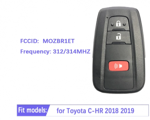 Original Smart Remote Key Fob 314.3MHz 8A Chip Replacement for Toyota C-HR 2018 2019 FCC: MOZBR1ET  0010 PCB