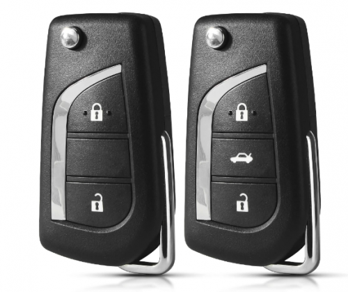 Flip Folding Remote Key Shell for Toyota Levin Camry Reiz Highlander Corolla Key Case 2/3 Buttons Toy48 Toy43 Blade
