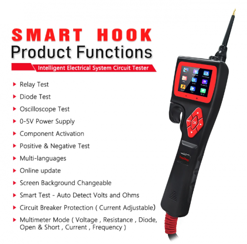 TopDiag P200 SMART HOOK Power Probe Car Circuit Analyzer Power Tester Digital Test Full Electrical System Detector Multimeter