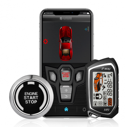 One Button Start Stop Two-way Car Alarm With Autostart Smart Phone Remote Control Ignition System Central Locking Keyless Entry
