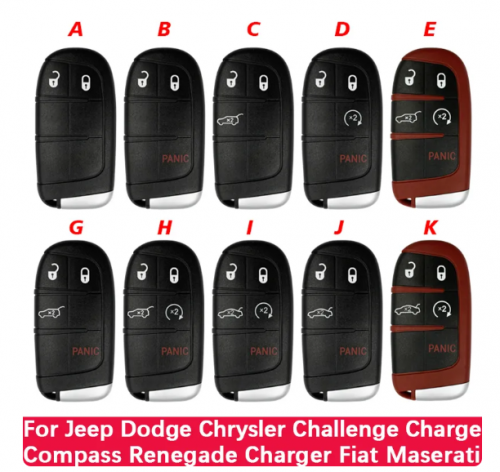 Universal Smart Key For Jeep Compass Grand Cherokee Dodge Charger Challenger Chrysler 300 Fiat 500L Remote M3N-40821302 ID46 434MHZ With Logo