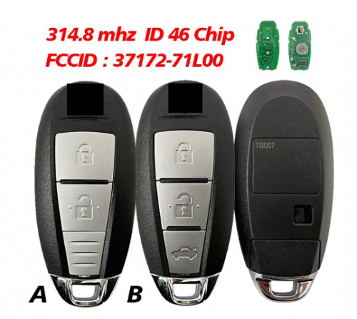 SUZUKI Shape Prox Swift Remote Key ZC72S 07/10+ 37172-71L00 Calsonic Kansel TS007 314.8mhz PCF7952 HITAG2 Auto Key