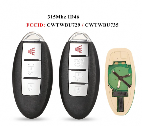 CWTWBU735 3/4 Button 315 MHz FSK Smart Proximity Remote Control Key for Nissan Pathfinder Rouge Versa CWTWBU729 CWTWBU624