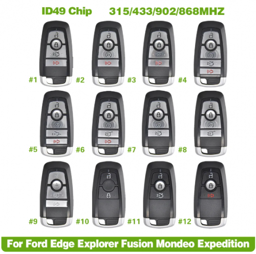Keyless Remote Fob For Ford Edge Explorer Fusion Mondeo Expedition 2017-2019 Smart Key FCCID M3N-A2C93142600 164-R8149 315/434/868/902Mhz