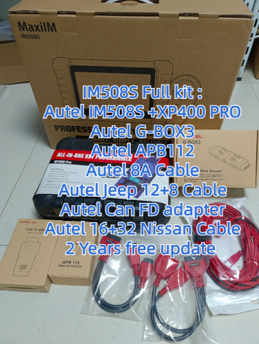 2023 Autel IM508S Full kit with XP400 PRO G-BOX3 APB112 CAN FD adapter FCA12+8 Cable Nissan 16+32 Cable Otofix Smart watch 2 years free Update UPS Fre