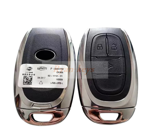 Original Smart Car Key Remote Keyless 433Mhz With ID47 Chip For SAIC ...