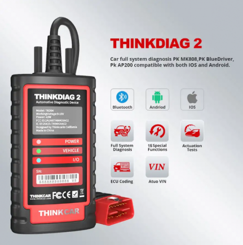 Original THINKCAR Thinkdiag 2 All System Diagnostic Tool Supports CAN FD Protocols Thinkdiag2 For Diagzone DZ