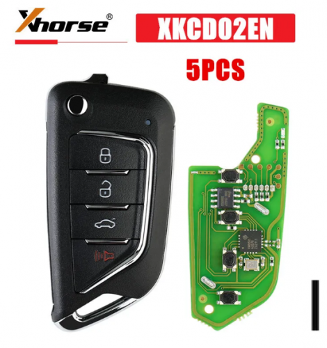 Xhorse XKCD02EN Universal Wire Remote Key for Cadillac Style 4 Buttons