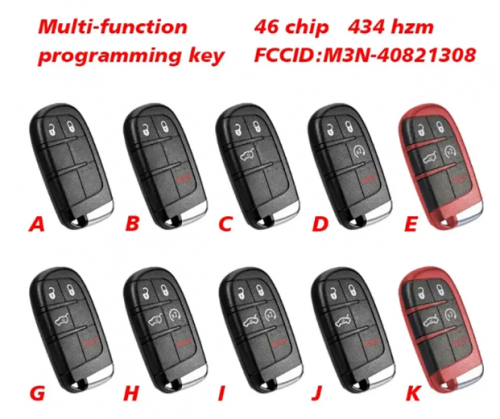 Remote key for Fiat 500 500L 500X 2016 2017 2018 2019 434mhz ID46 Chip FCC ID M3N-40821302 P/N 68150061AB No Logo