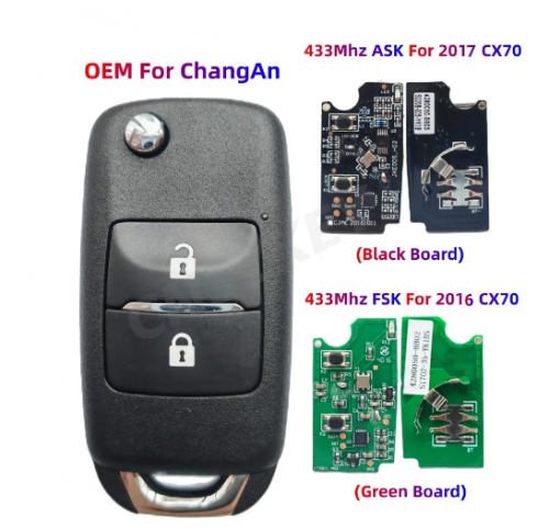 Original Folding Remote Car Key FOB 2 Buttons for Changan Chana CX-70 CX70 2016-2017 433Mhz FSK/ ASK FCC ID: 4280050-BB05 With Logo