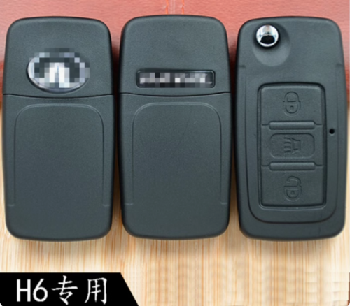 3 Buttons Flip Folding Remote Key Case Shell For Great Wall C50 Haval H6 Keyless Entry Fob Key Cover With Logo