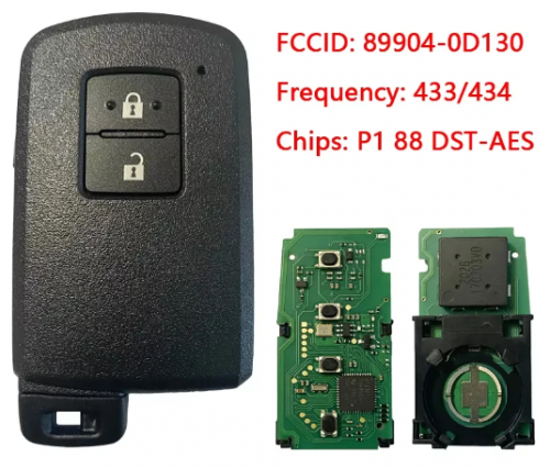 Aftermarket Toyota Smart Key Keyless Go 2Buttons BA7EQ P1 88 DST-AES Chip,433MHz P/N: 89904-0D130