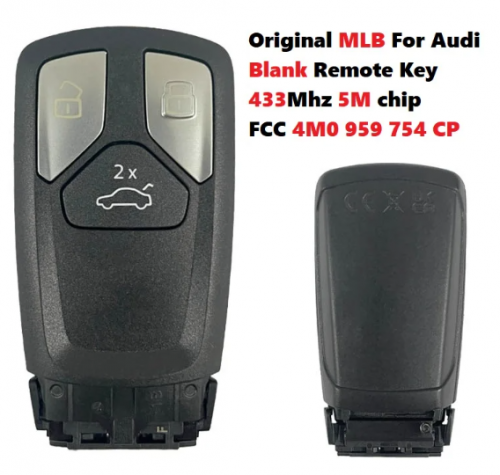 OEM MLB Blank Key 433Mhz 5M Chip FCC 4M0 959 754 CP For Audi Original remote control key 3 buttons Keyless Go