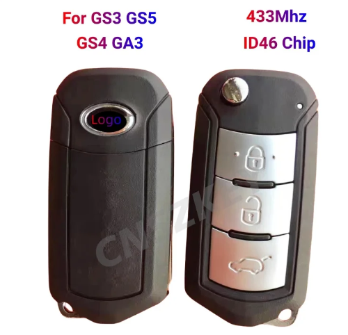 OEM Smart Remote Key For Trumpchi GS3 GS5 GS4 GA3 433Mhz ID46 Chip 3 Buttons With Blade With Logo