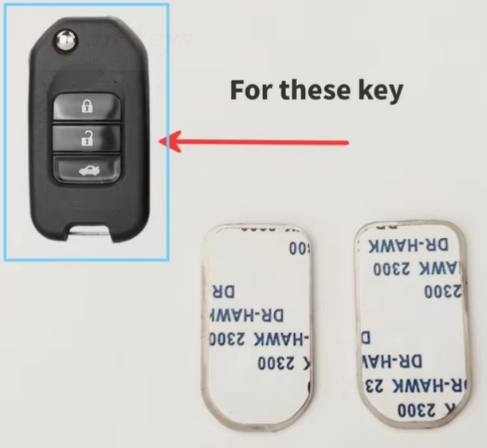 2x Black Honda Key Fob Emblem Badge – 14mm OEM Spec+ Sticker Replacement (Glossy) - View #2