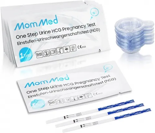 Bandelettes de test de grossesse, kits de test de grossesse à domicile, bandelettes de test de grossesse 55 pièces avec gobelets de collecte d'urine 5