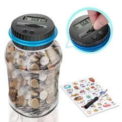 Free Breath Digital Coin Bank, Piggy Bank for Boys and Girls, Coin Counter Bank with Ultra-Large Capacity, Money Jar with Child Stickers – Fun Coin Co