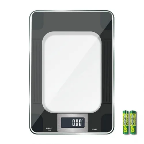 Báscula de cocina, Báscula de cocina digital MomMed con una capacidad máxima de 15 kg, pantalla LED, alta sensibilidad de medición de 1 gramo