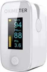 Finger pulse oximeter, ideal oximeter for quick measurement of oxygen saturation (SpO2) - simple pulse monitor for adults - OLED screen.