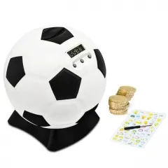 MOMMED Piggy Bank， Digital Counting Moneybox，Soccer Ball Piggy Bank，Piggy Bank for Kids，Best Gift for Early Education，Money Bank with Football Look，Co
