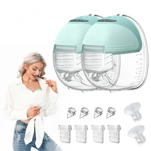 MomMed Double Wearable Breast Pump, 2 x Upgraded Wearable Breast Pump, Anti-Leak Design, More Invisible & Lighter, Convenient & Low Noise, More Access