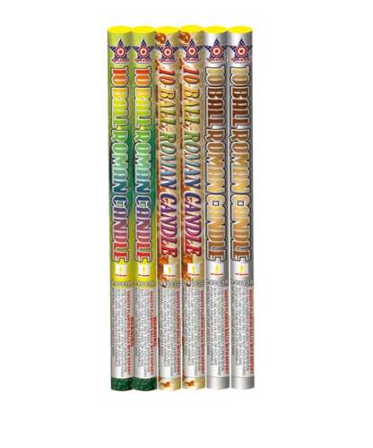 A4003D ASSORTED10 BALL ROMAN CANDLE