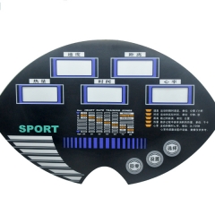 Custom flexible membrane panel switch for treadmill