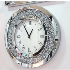 Crushed diamond mirror clock-CBFT10