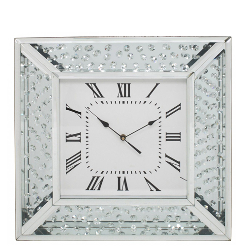 Crushed diamond mirror clock-CBFT03