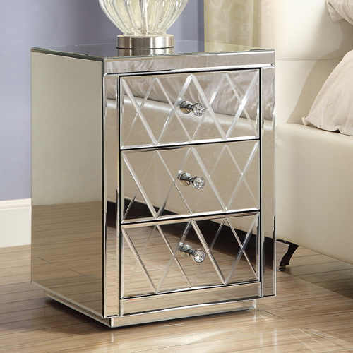 Mirrored Bedside Table -CBFN09