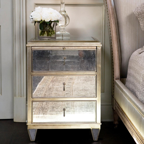 Mirrored Bedside Table - CBFN02