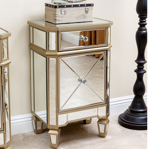 Mirrored Bedside Table -CBFN04