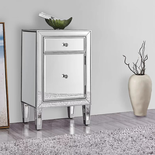 Mirrored Bedside Table -CBFN53