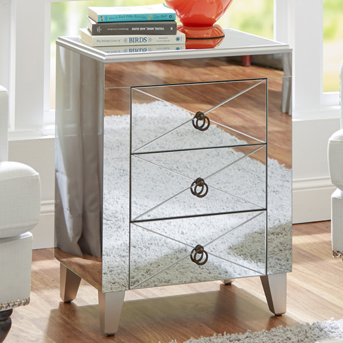 Mirrored Bedside Table -CBFN29