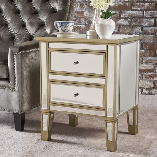 Mirrored Bedside Table -CBFN51