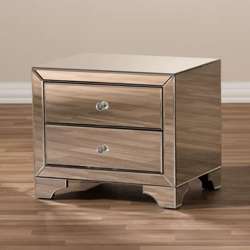 Mirrored Bedside Table -CBFN49