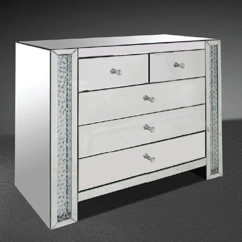 Crushed diamond chest of drawer-CBFF75