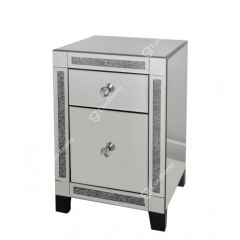 Crushed diamond mirror bedside table-CBFN80