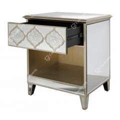 Mirrored Bedside Table-CBFN85