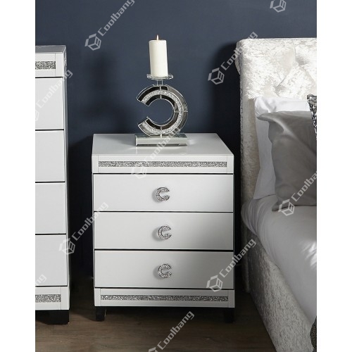 Luxury Style Crushed Diamond Bedside Table Nightstand