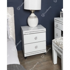 Crushed diamond mirror bedside table-CBFN83