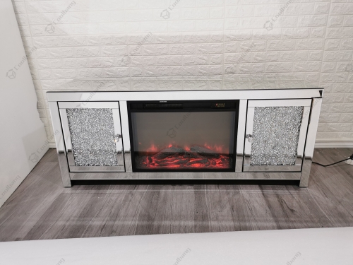 Crushed Diamond TV Stand with Firplace