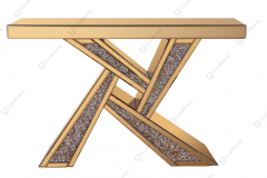 Crushed Diamond Console Table - Gold