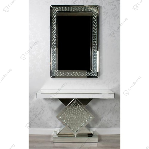 Crystal Console Table with Wall Mirror Set