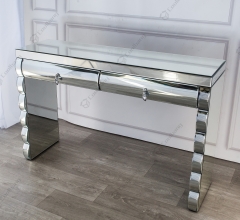 Curved Mirrored Console Table